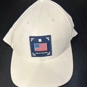 Black Clover   White Baseball Cap with Flag Patch